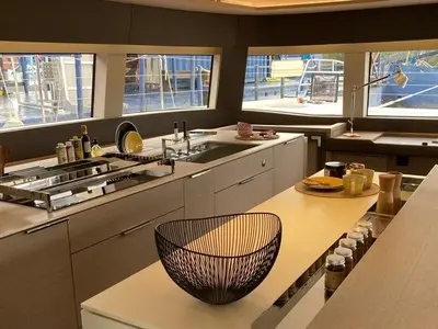 Galley of Amada Mia, a Lagoon Sixty 5 catamaran at Split, Croatia