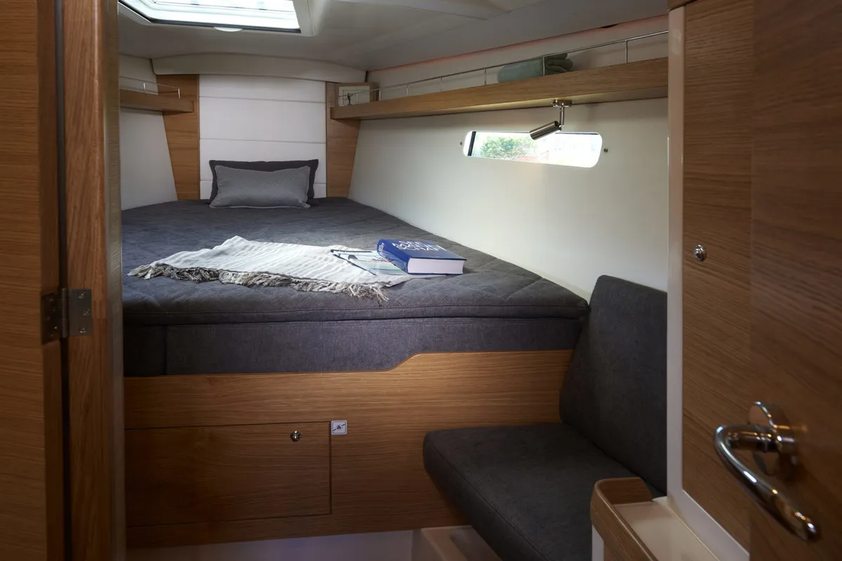 Cabin on Gazelle, a X-Yachts Xp 44 sailboat at Lavrion, Greece