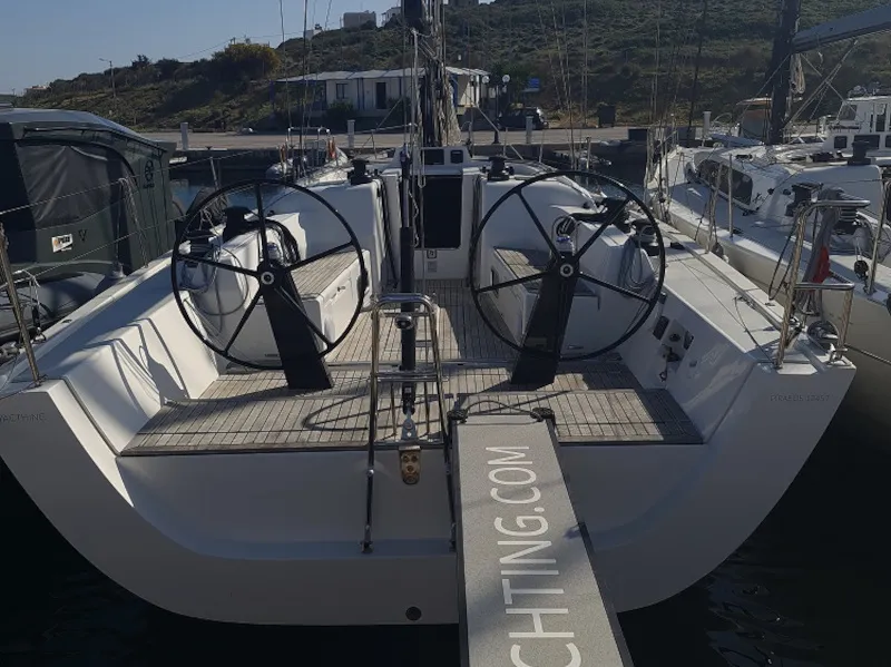 Cockpit of Gazelle, a X-Yachts Xp 44 sailboat at Lavrion, Greece