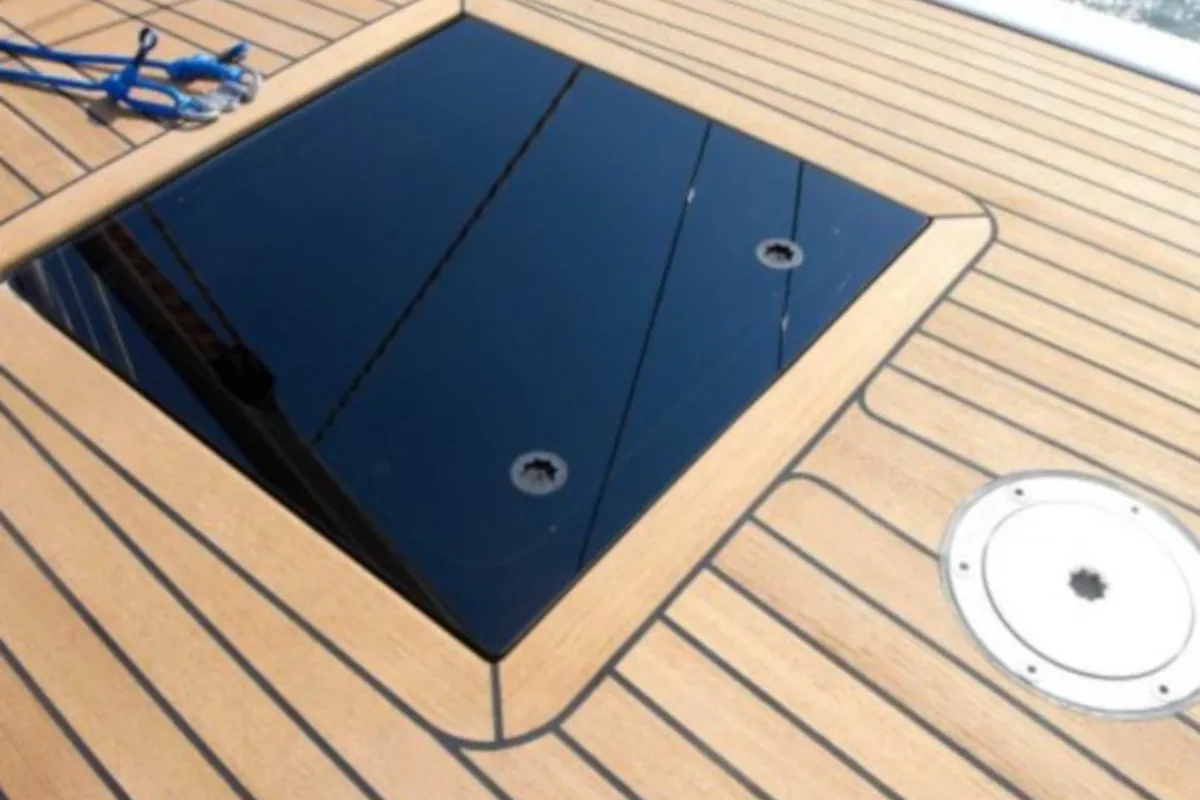 Deck of Gazelle, a X-Yachts Xp 44 sailboat at Lavrion, Greece