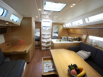 Salon of Gazelle, a X-Yachts Xp 44 sailboat at Lavrion, Greece
