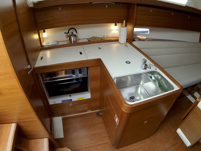 Galley of Luka, a Dufour 350 GL sailboat at Grad Šibenik, Croatia