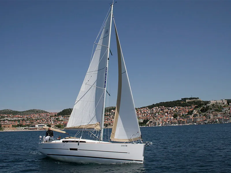 Exterior view of Luka, a Dufour 350 GL sailboat at Grad Šibenik, Croatia