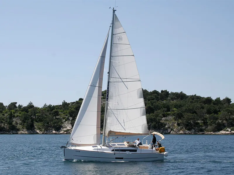 Exterior view of Luka, a Dufour 350 GL sailboat at Grad Šibenik, Croatia