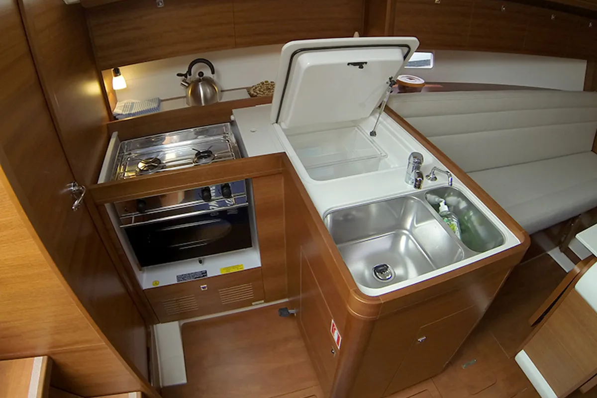Galley of Luka, a Dufour 350 GL sailboat at Grad Šibenik, Croatia