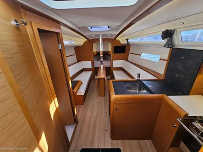 Salon of DNA, a Jeanneau Sun Odyssey 349 sailboat at Preveza, Greece