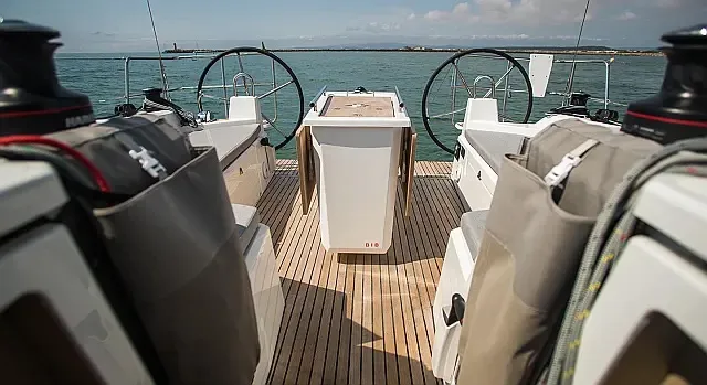 Cockpit of Northern Light, a Beneteau Oceanis 40.1 sailboat at Grad Trogir, Croatia