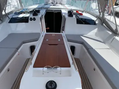 Deck of Northern Light, a Beneteau Oceanis 40.1 sailboat at Trogir, Croatia
