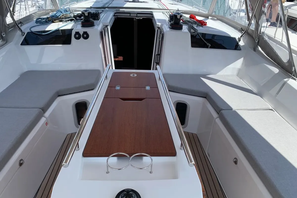 Deck of Northern Light, a Beneteau Oceanis 40.1 sailboat at Trogir, Croatia
