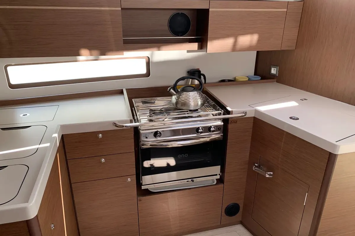 Galley of Northern Light, a Beneteau Oceanis 40.1 sailboat at Trogir, Croatia