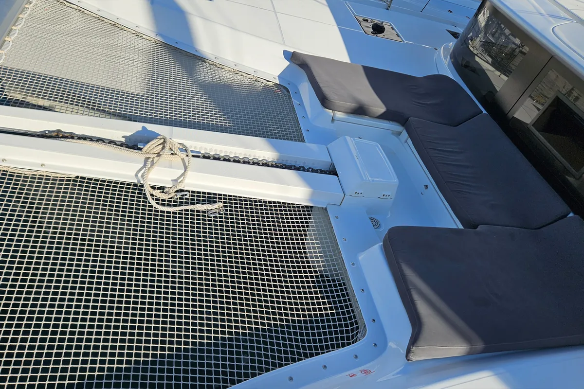 Deck of Umi, a Lagoon 46 catamaran at Fethiye, Turkey