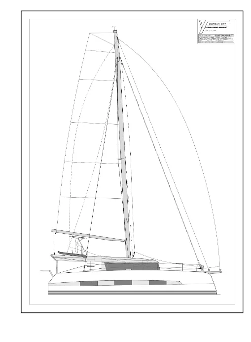 Floor plan of Teti, a Dufour 48 Catamaran catamaran at Olbia, Italy
