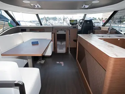 Galley of M-Key, a Prestige M48 catamaran at Dubrovnik, Croatia