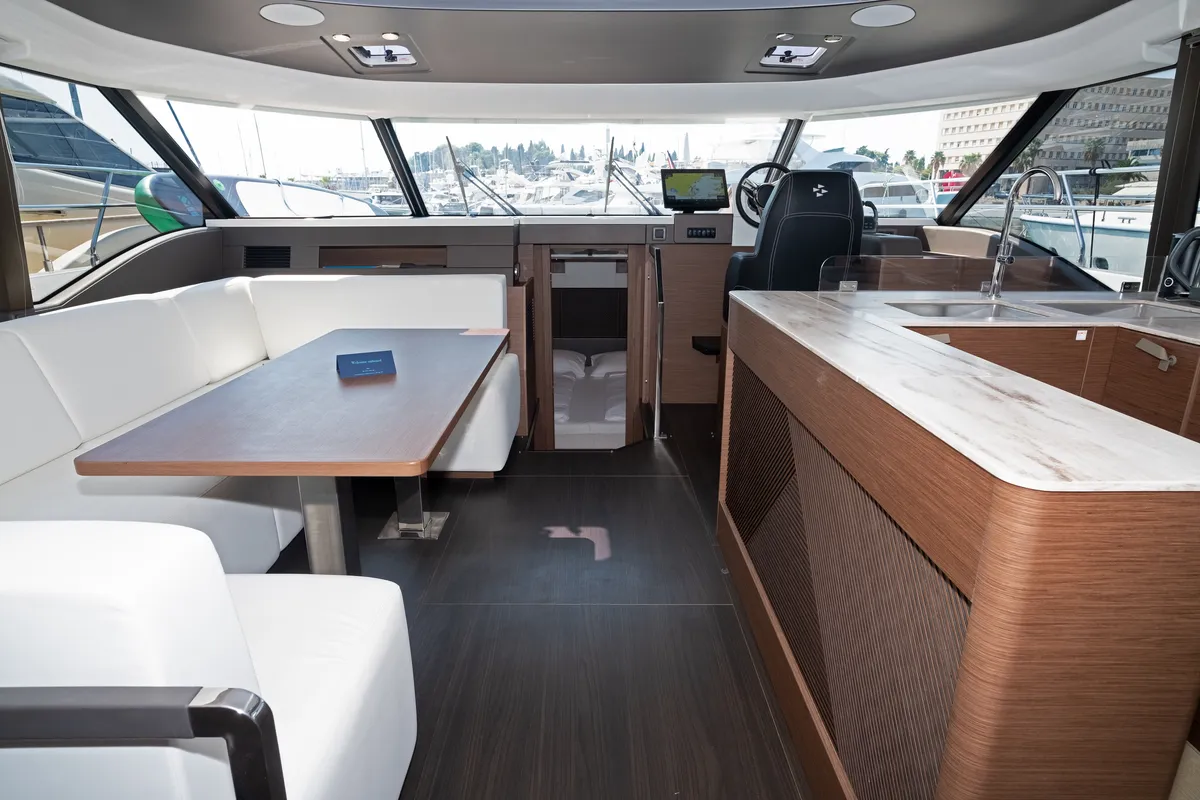 Galley of M-Key, a Prestige M48 catamaran at Dubrovnik, Croatia