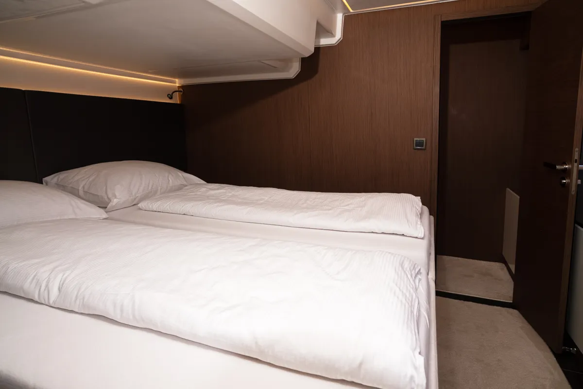 Cabin on M-Key, a Prestige M48 catamaran at Dubrovnik, Croatia