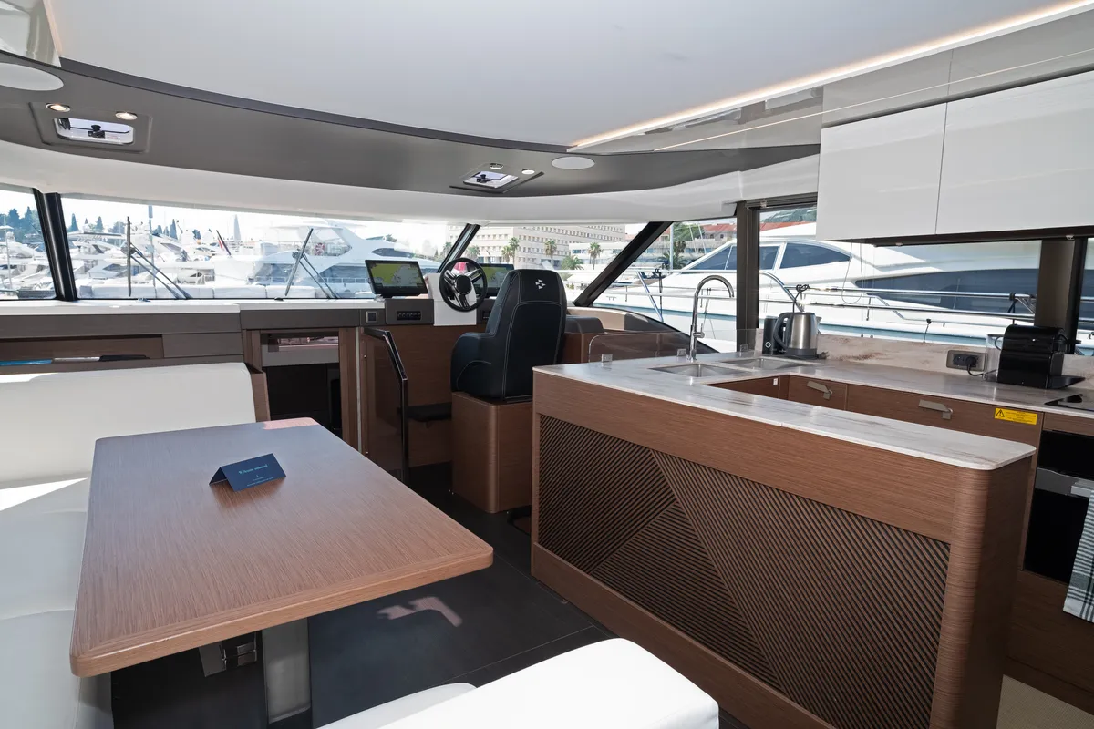 Galley of M-Key, a Prestige M48 catamaran at Dubrovnik, Croatia