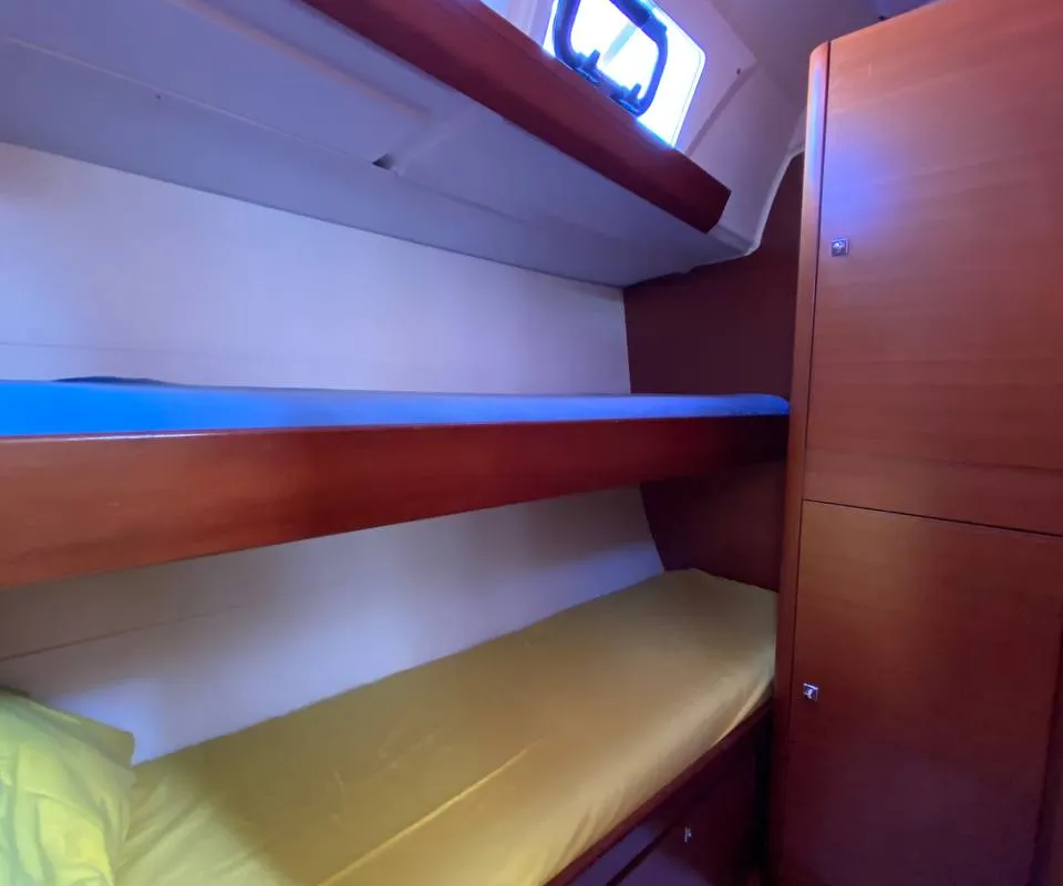 Cabin on Maestro S, a Dufour 500 Grand Large sailboat at Fethiye, Turkey