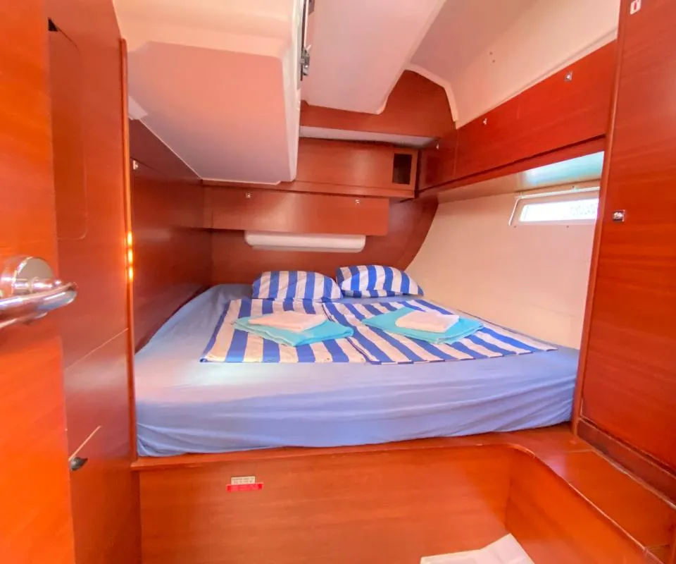 Cabin on Maestro S, a Dufour 500 Grand Large sailboat at Fethiye, Turkey