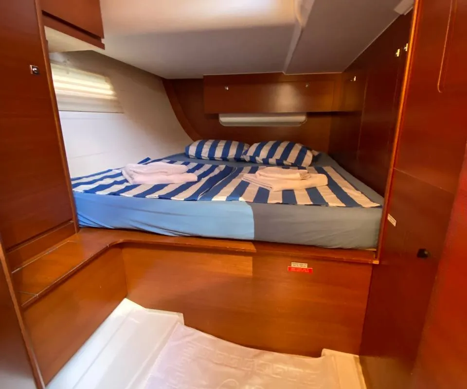 Cabin on Maestro S, a Dufour 500 Grand Large sailboat at Fethiye, Turkey