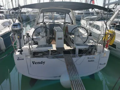 Cockpit of Vendy, a Beneteau Oceanis 35 sailboat at Sukošan, Croatia