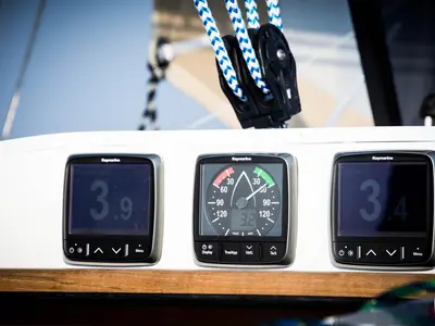 Cockpit of NN1, a Scandinavia 35 sailboat at Grad Biograd na Moru, Croatia