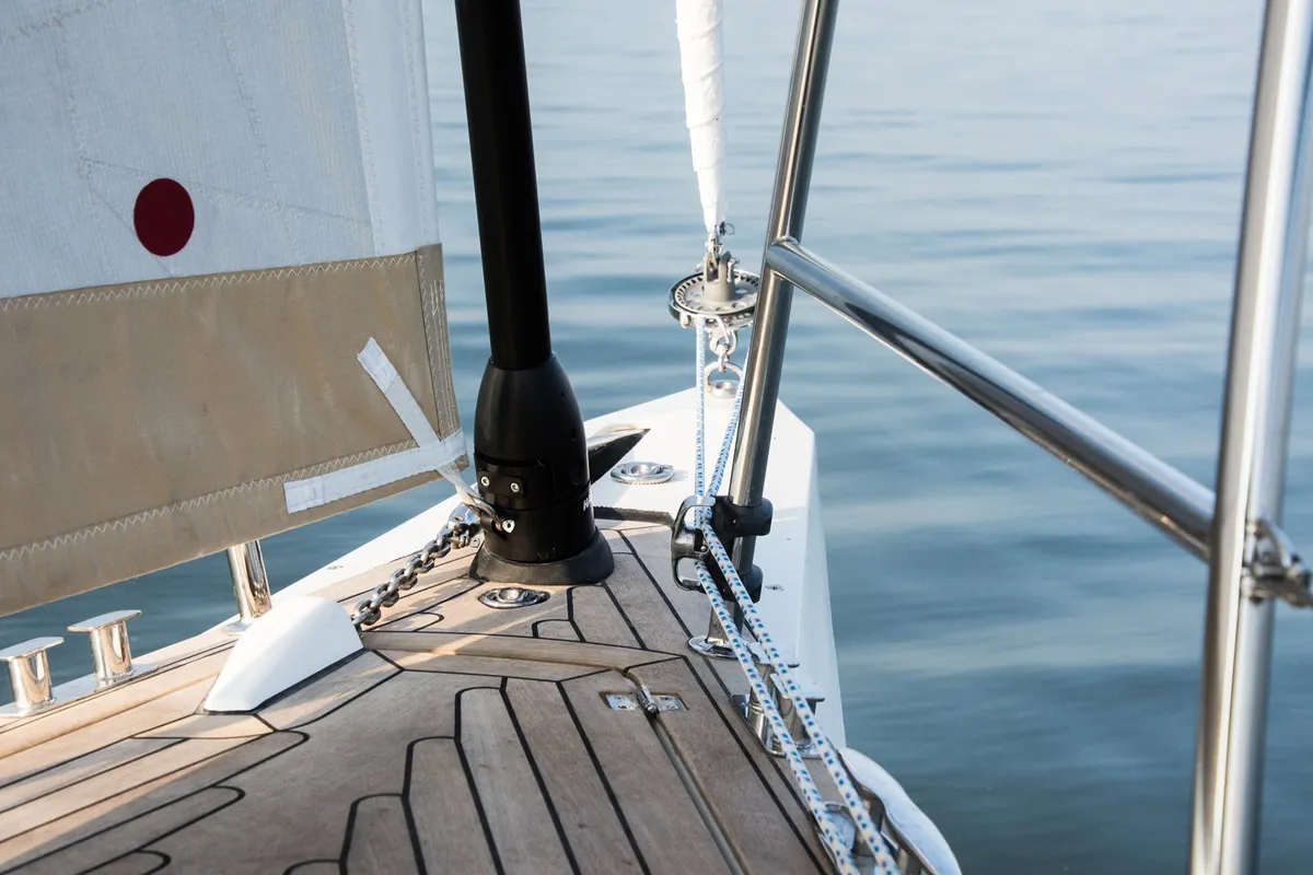 Deck of NN1, a Scandinavia 35 sailboat at Grad Biograd na Moru, Croatia