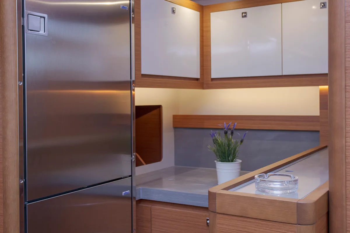 Galley of Astrid, a Dufour 530 sailboat at Preveza, Greece