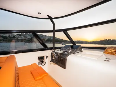 Cockpit of Phantom, a Gulet Motoryacht motor yacht at Bodrum, Turkey