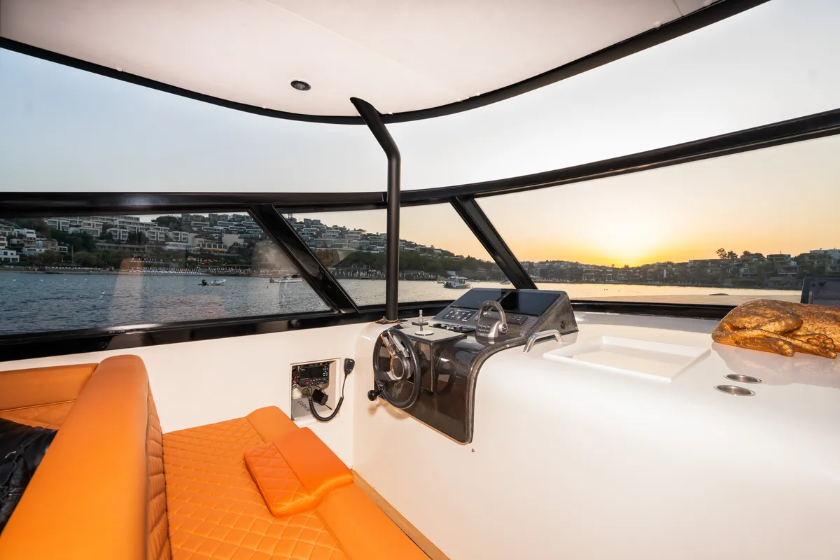 Cockpit of Phantom, a Gulet Motoryacht motor yacht at Bodrum, Turkey