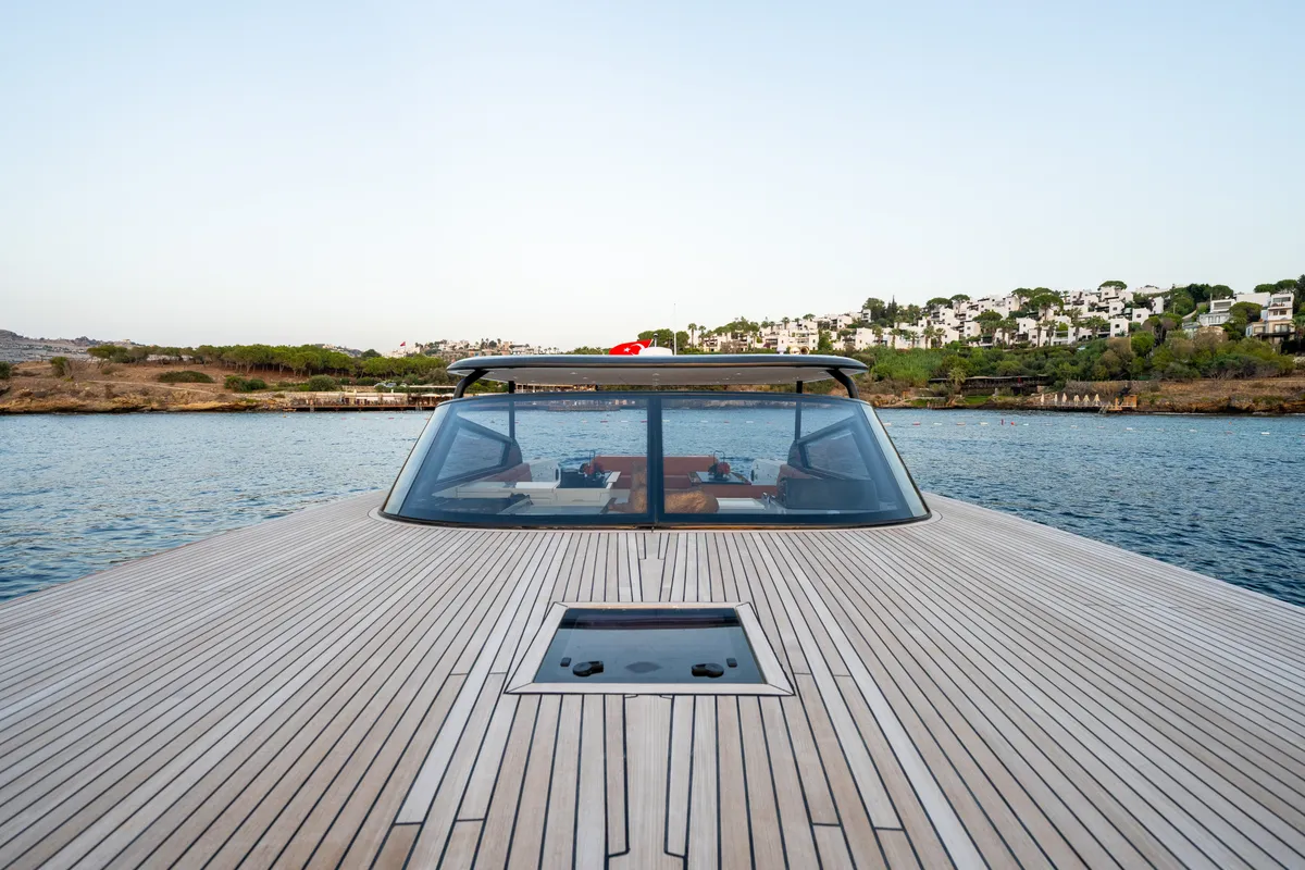 Deck of Phantom, a Gulet Motoryacht motor yacht at Bodrum, Turkey