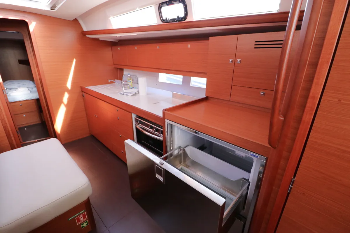 Galley of Esra, a Dufour 460 GL sailboat at Grad Kaštela, Croatia