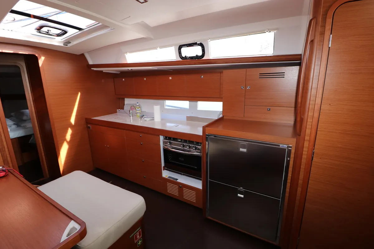Galley of Esra, a Dufour 460 GL sailboat at Grad Kaštela, Croatia