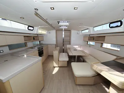 Salon of My Course, a Beneteau Oceanis 46.1 sailboat at Grad Trogir, Croatia