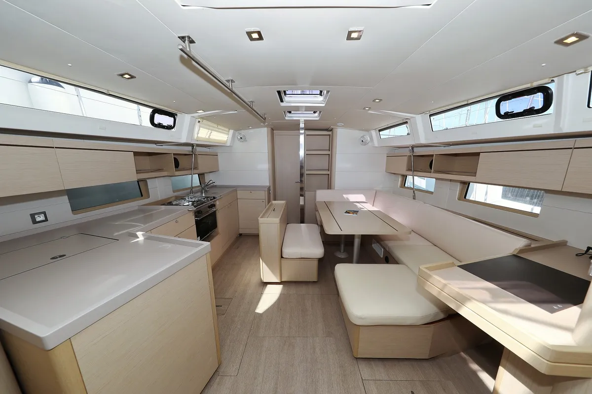 Salon of My Course, a Beneteau Oceanis 46.1 sailboat at Grad Trogir, Croatia