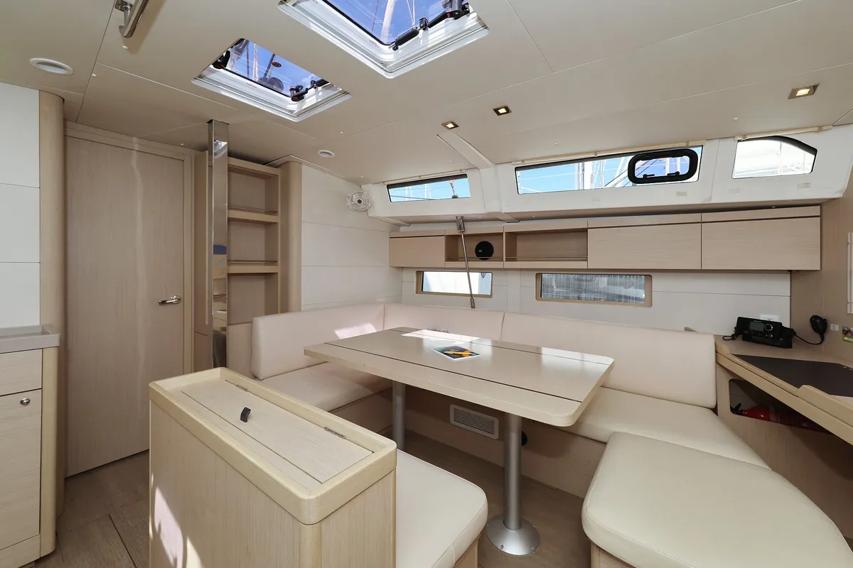 Salon of My Course, a Beneteau Oceanis 46.1 sailboat at Grad Trogir, Croatia