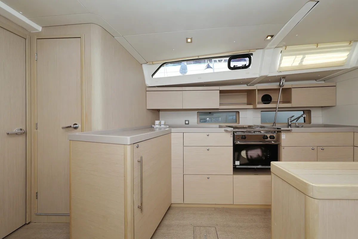 Galley of My Course, a Beneteau Oceanis 46.1 sailboat at Grad Trogir, Croatia