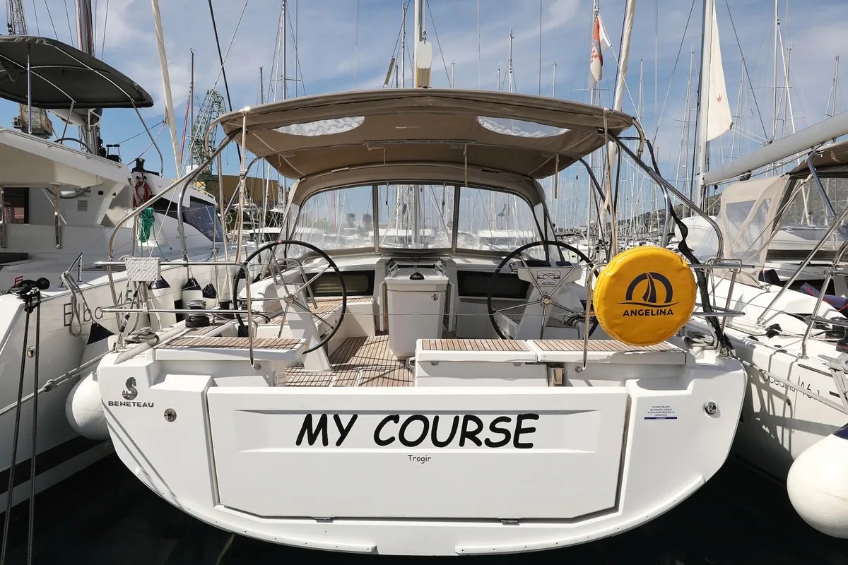 Exterior view of My Course, a Beneteau Oceanis 46.1 sailboat at Grad Trogir, Croatia