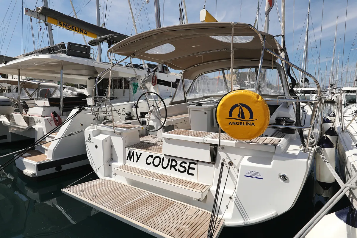 Exterior view of My Course, a Beneteau Oceanis 46.1 sailboat at Grad Trogir, Croatia