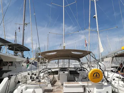 Cockpit of My Course, a Beneteau Oceanis 46.1 sailboat at Grad Trogir, Croatia