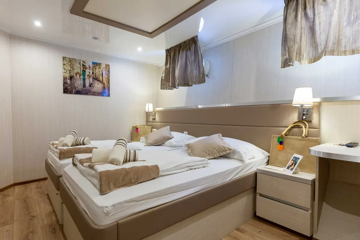 Cabin on MS Avantura, a Gulet Motoryacht motor yacht at Split, Croatia