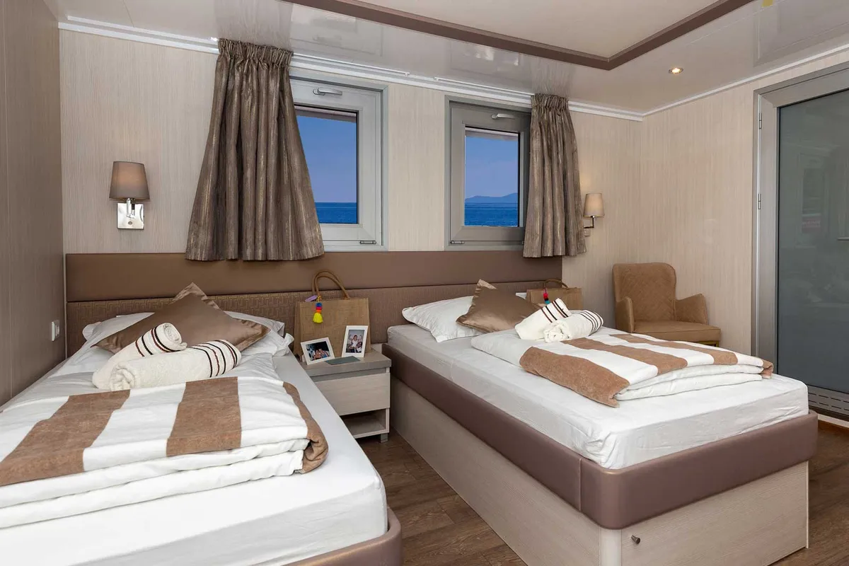 Cabin on MS Avantura, a Gulet Motoryacht motor yacht at Split, Croatia