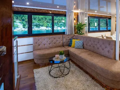 Salon of MS Avantura, a Gulet Motoryacht motor yacht at Split, Croatia