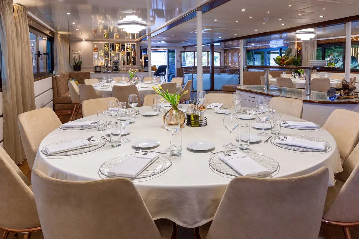 Salon of MS Avantura, a Gulet Motoryacht motor yacht at Split, Croatia
