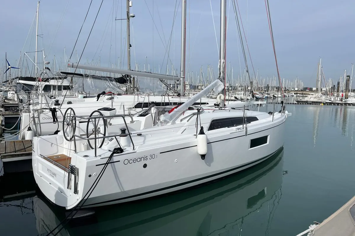 Exterior view of Petite Marie, a Beneteau Oceanis 30.1 sailboat at La Rochelle, France