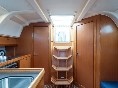 Galley of Jack Of London, a Bavaria 37 sailboat at Municipal Unit of Nea Peramos, Greece