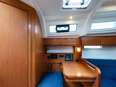 Salon of Jack Of London, a Bavaria 37 sailboat at Municipal Unit of Nea Peramos, Greece