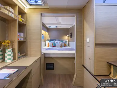 Cabin on FlipFlop, a Lagoon 38 catamaran at Palma de Mallorca, Spain
