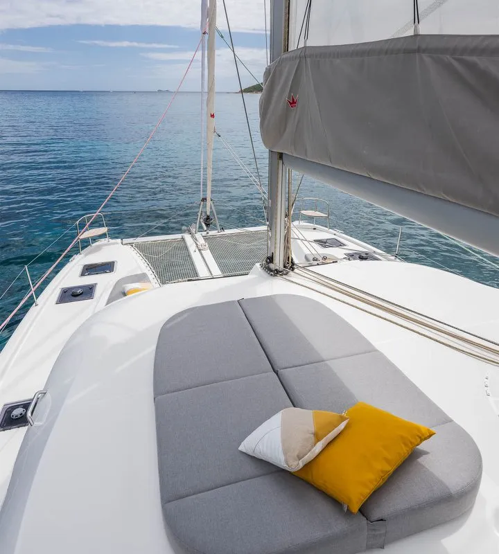 Deck of FlipFlop, a Lagoon 38 catamaran at Palma de Mallorca, Spain