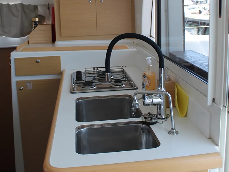 Galley of Xenia, a Lagoon 380 catamaran at Punat, Croatia