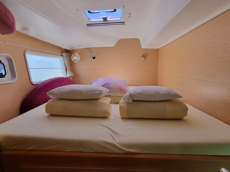 Cabin on Xenia, a Lagoon 380 catamaran at Punat, Croatia